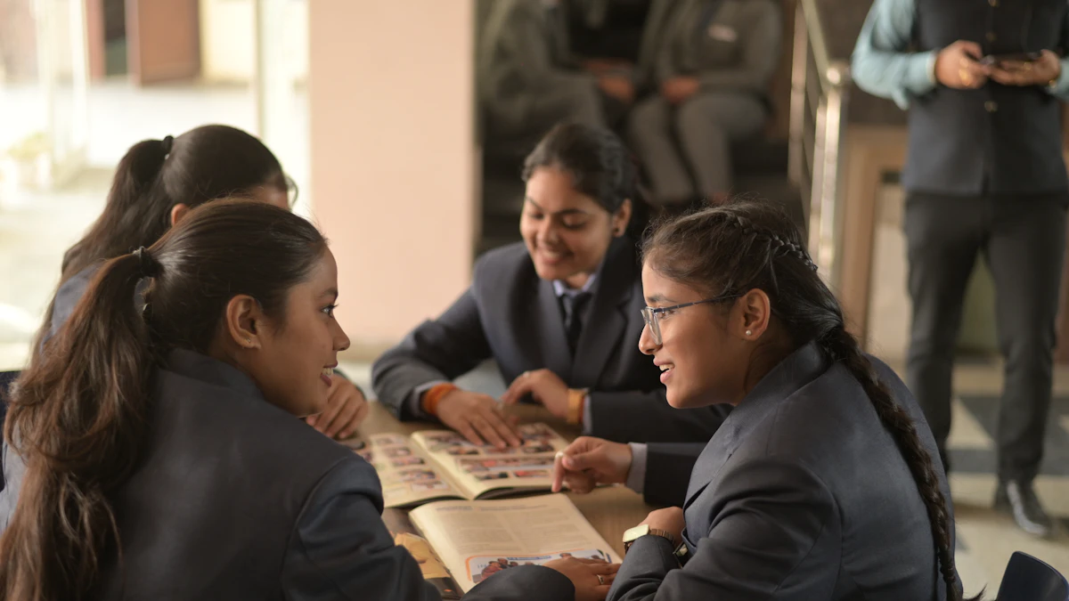 Students working together in a group