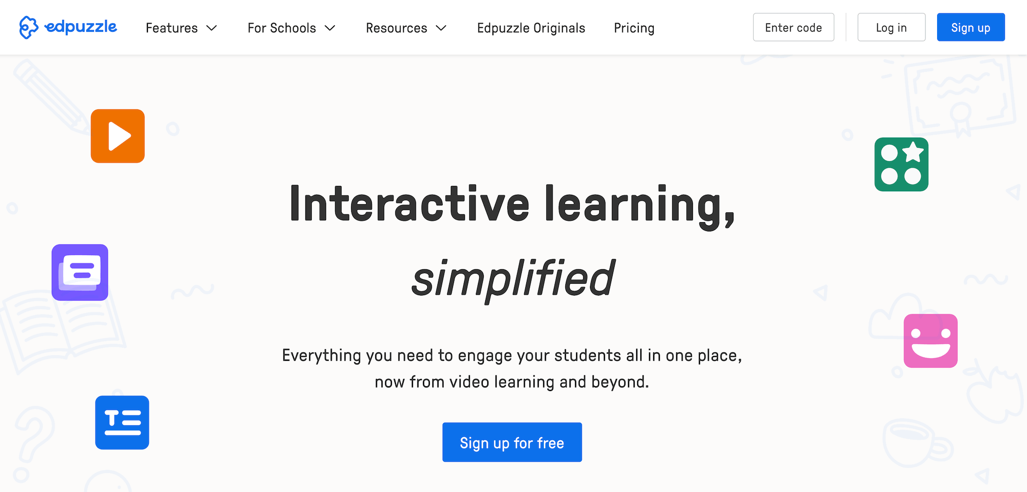 Edpuzzle homepage: Interactive learning, simplified