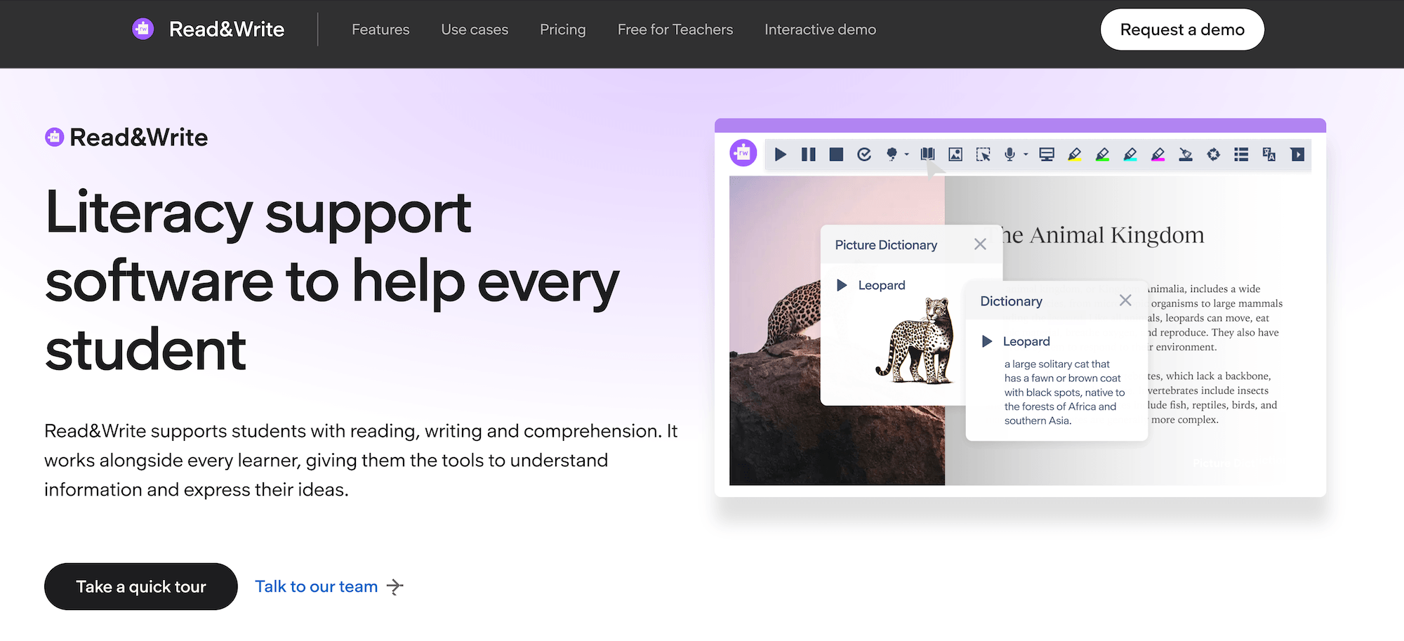 Read&Write homepage: Literacy support software to help every student
